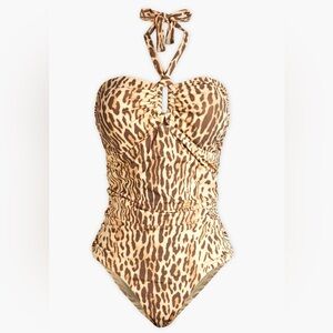 ZIMMERMANN
Ruched leopard-print halterneck swimsuit